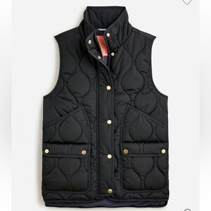 NWT J Crew New quilted excursion vest black Sz M
